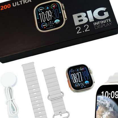 V200 Ultra Smart Watch - 2.3" Display - Bluetooth Calling - Custom Wallpaper - Wireless Charging - Compatible with All Phones